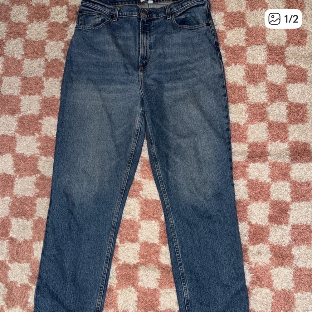 A&F ultra high rise 90’s straight jeans 14S/32S